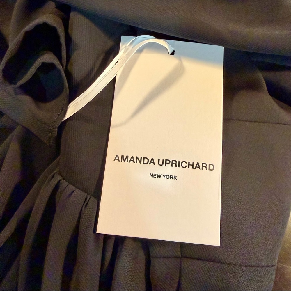 NWT Amanda Uprichard ‘Analeigh’ Shirred Black Faux-Wrap Mini Dress Size XS - Picture 7 of 13
